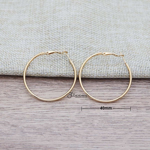Stainless Steel Plain Wire Circle Hoop Women's Earrings - Gold-earrings, Hoop Earrings, Huggie Earrings, Jewellery, Stainless Steel, Women's Earrings, Women's Jewellery-ER0080-G-03_New-Glitters