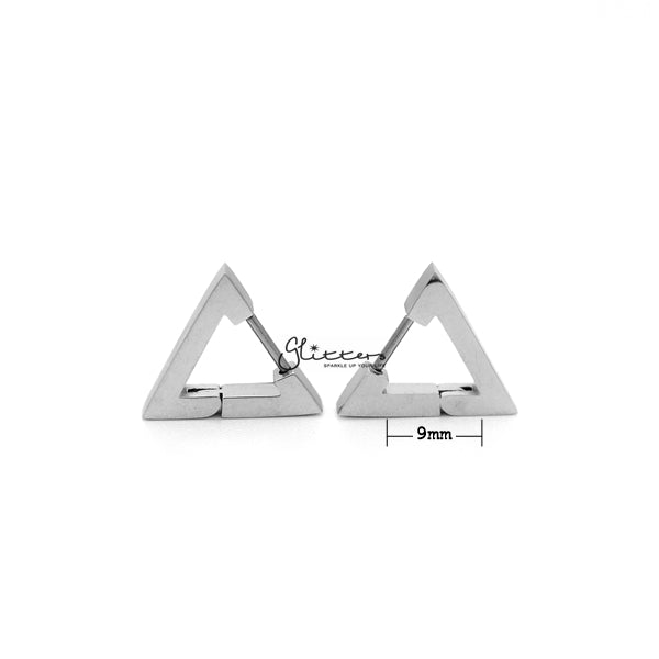 Stainless Steel Triangle Huggie Hoop Men's Earrings-earrings, Hoop Earrings, Huggie Earrings, Jewellery, Men's Earrings, Men's Jewellery, Stainless Steel-ER0121_Triangle_03_New-Glitters