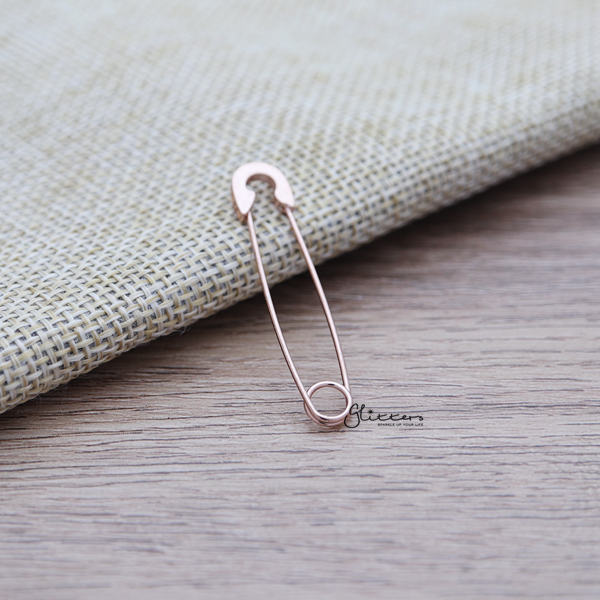 Stainless Steel Safety Pin Earrings-earrings, Jewellery, Men's Earrings, Men's Jewellery, Stainless Steel, Women's Earrings, Women's Jewellery-ER1471-rg-Glitters