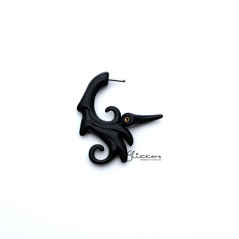 Black Acrylic Fake Ear Expander Tapers-Body Piercing Jewellery, earrings, Fake Plug-FP0010_D1_800-03-Glitters