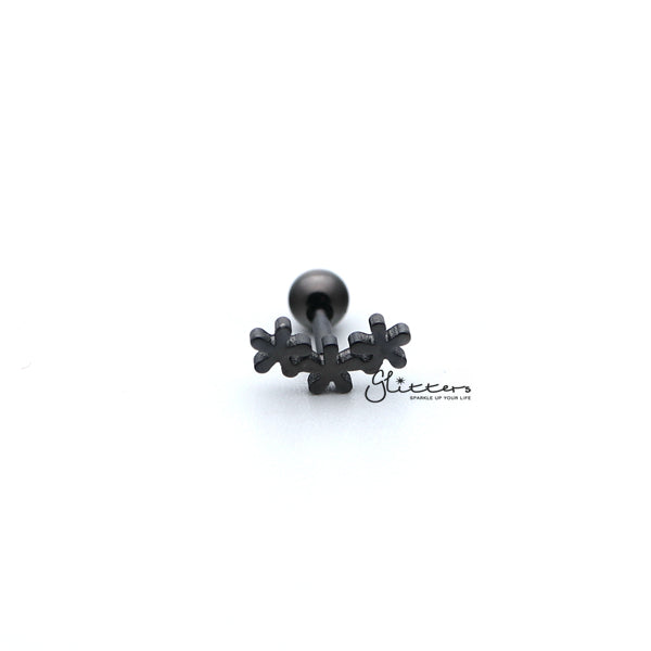 316L Surgical Steel 3 Flowers Screw Back Barbell for Tragus, Cartilage, Conch, Helix Piercing and More-Body Piercing Jewellery, Cartilage, Conch Earrings, Cubic Zirconia, Helix Earrings, Jewellery, Lobe piercing, Tragus-FP0019-04_01-Glitters