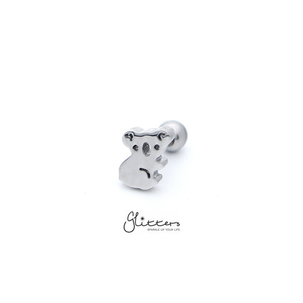 316L Surgical Steel Koala Screw Back Barbell for Tragus, Cartilage, Conch, Helix Piercing and More-Body Piercing Jewellery, Cartilage, Conch Earrings, Cubic Zirconia, Helix Earrings, Jewellery, Lobe piercing, Tragus-FP0019-06-2-Glitters