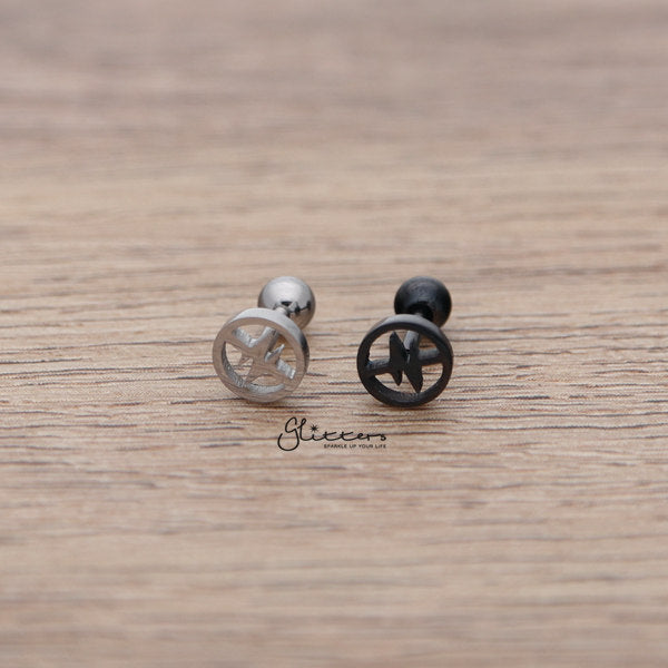 316L Surgical Steel Heartbeat Barbell for Tragus, Cartilage, Conch, Helix Piercing and More-Body Piercing Jewellery, Cartilage, Conch Earrings, Cubic Zirconia, Helix Earrings, Jewellery, Lobe piercing, Tragus-FP0019-10_01-Glitters