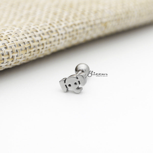 316L Surgical Steel Elephant Barbell for Tragus, Cartilage, Conch, Helix Piercing and More-Body Piercing Jewellery, Cartilage, Conch Earrings, Helix Earrings, Jewellery, Lobe piercing, Tragus-FP0019-18S_600-Glitters