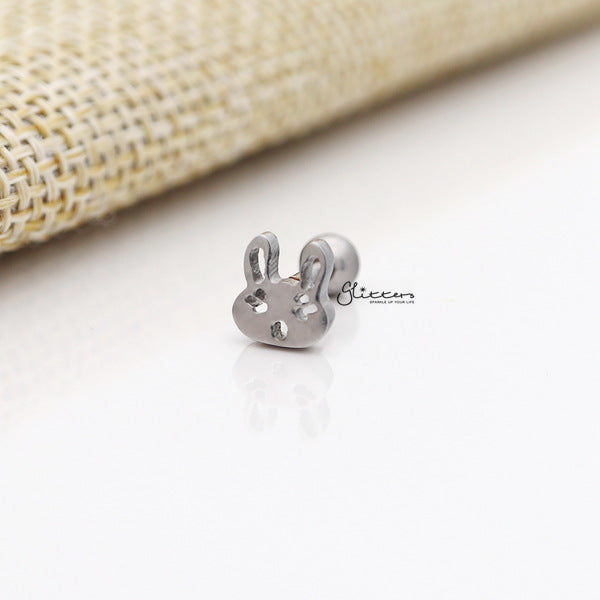 316L Surgical Steel Rabbit Barbell for Tragus, Cartilage, Conch, Helix Piercing and More-Body Piercing Jewellery, Cartilage, Conch Earrings, Cubic Zirconia, Helix Earrings, Jewellery, Lobe piercing, Tragus-FP0019-25S_600-Glitters