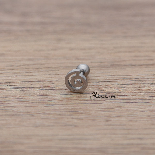 316L Surgical Steel Spiral Barbell for Tragus, Cartilage, Conch, Helix Piercing and More-Body Piercing Jewellery, Cartilage, Conch Earrings, Cubic Zirconia, Helix Earrings, Jewellery, Lobe piercing, Tragus-FP0019_09_02-Glitters