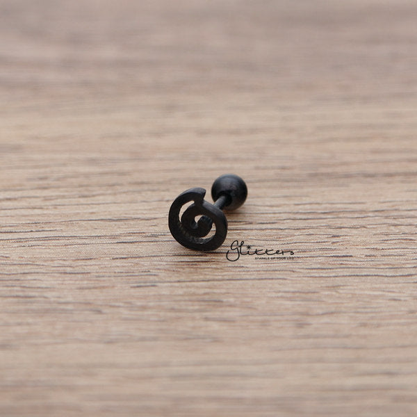 316L Surgical Steel Spiral Barbell for Tragus, Cartilage, Conch, Helix Piercing and More-Body Piercing Jewellery, Cartilage, Conch Earrings, Cubic Zirconia, Helix Earrings, Jewellery, Lobe piercing, Tragus-FP0019_09_03-Glitters