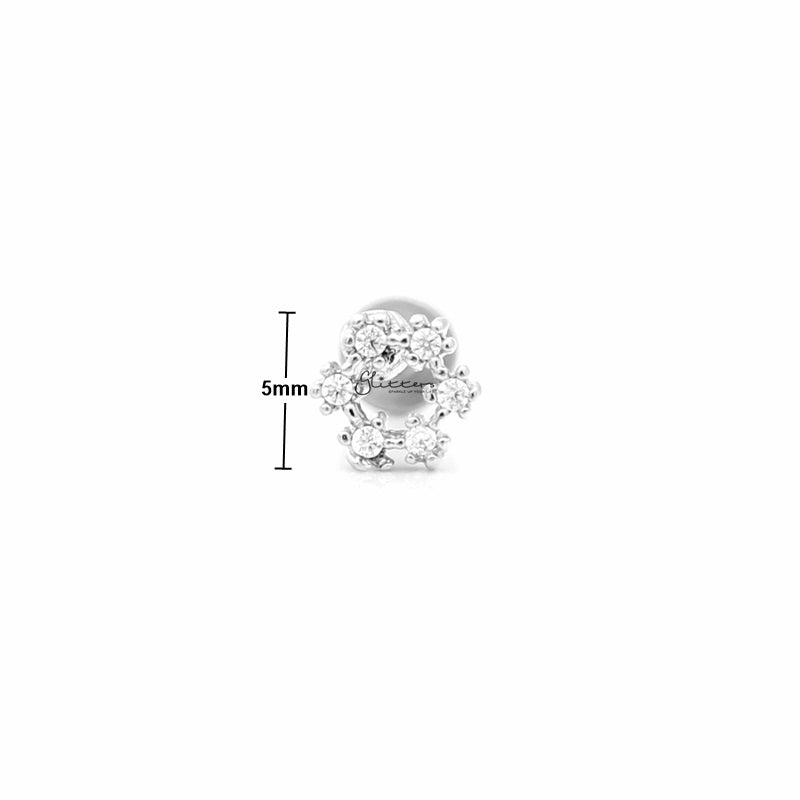 C.Z Hollow Circle Tragus Barbell - Ball End | Flat Back-Body Piercing Jewellery, Cartilage, Cubic Zirconia, Flat back, Jewellery, Tragus, Women's Earrings, Women's Jewellery-FP0020hc3-2_1_New-Glitters