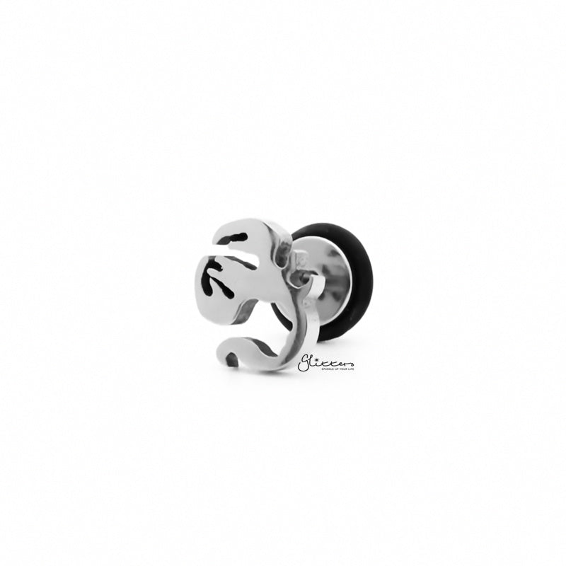 Stainless Steel Scorpion Fake Plug Earring - Silver-Body Piercing Jewellery, earrings, Fake Plug, Jewellery, Men's Earrings, Men's Jewellery, Stainless Steel-FP0185-1_1-Glitters