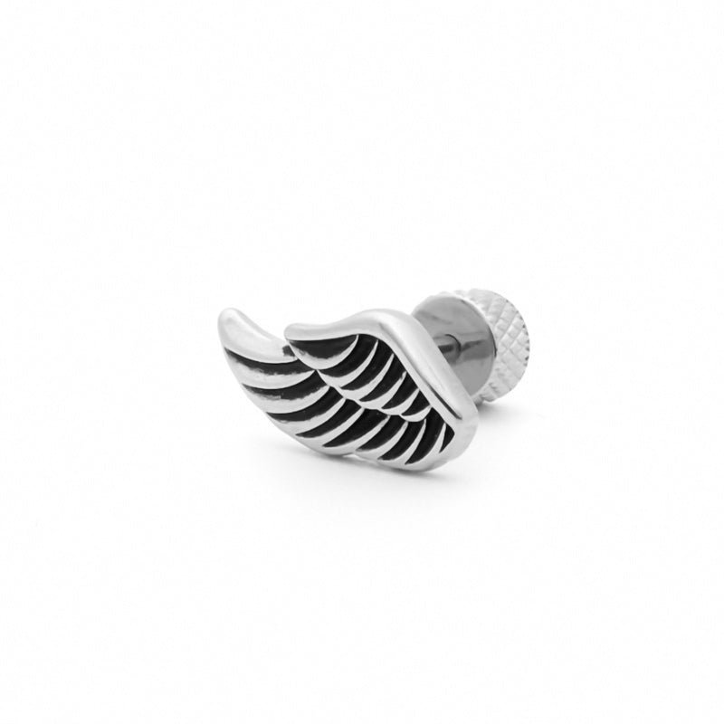 Stainless Steel Wing Fake Plug Earring-Body Piercing Jewellery, earrings, Fake Plug, Jewellery, Men's Earrings, Men's Jewellery, Stainless Steel-FP0212_800-Glitters