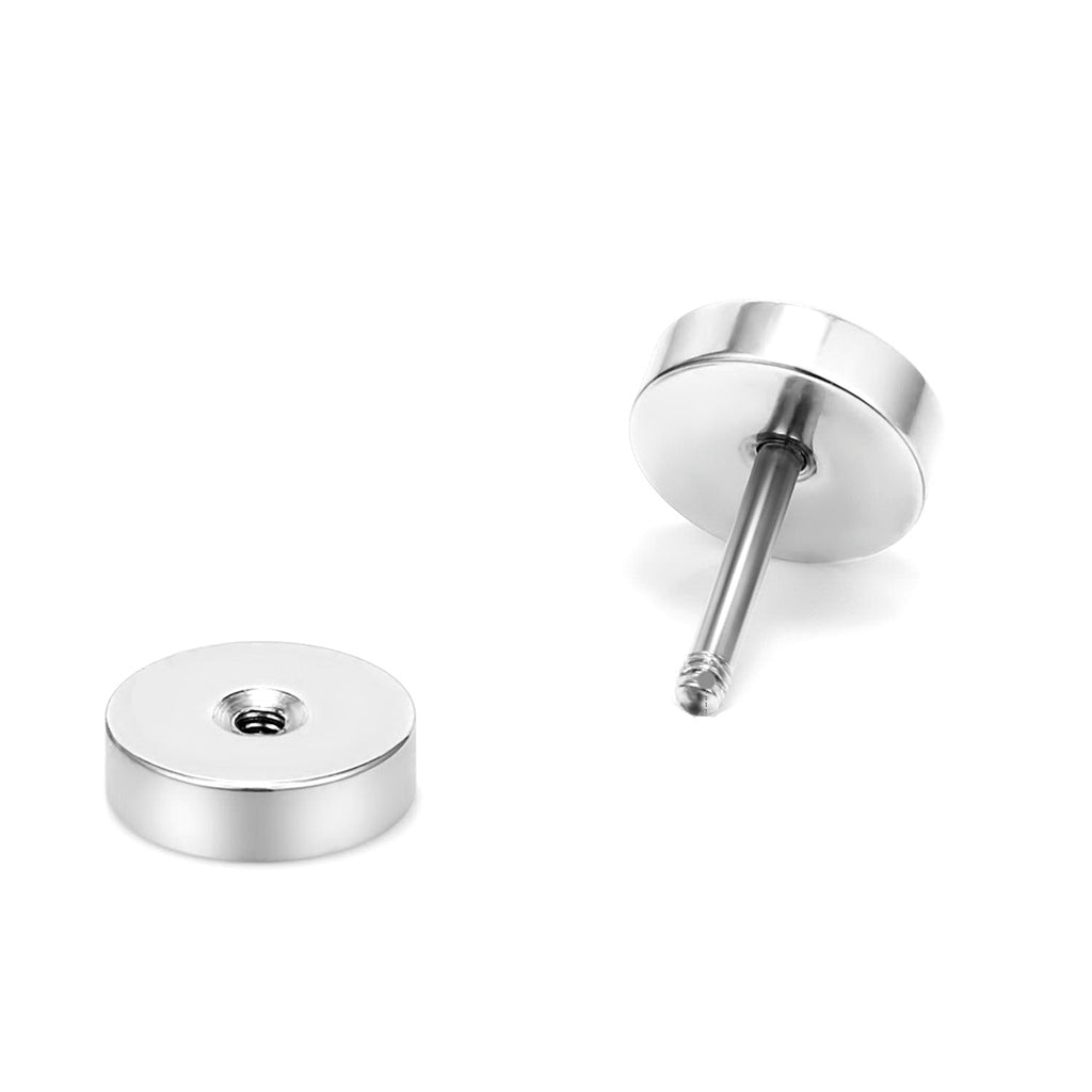 316L Stainless Steel Round Fake Plug-6mm | 8mm | 10mm-Body Piercing Jewellery, earrings, Fake Plug, Jewellery, Men's Earrings, Men's Jewellery, Stainless Steel-Fp0003-s2-Glitters