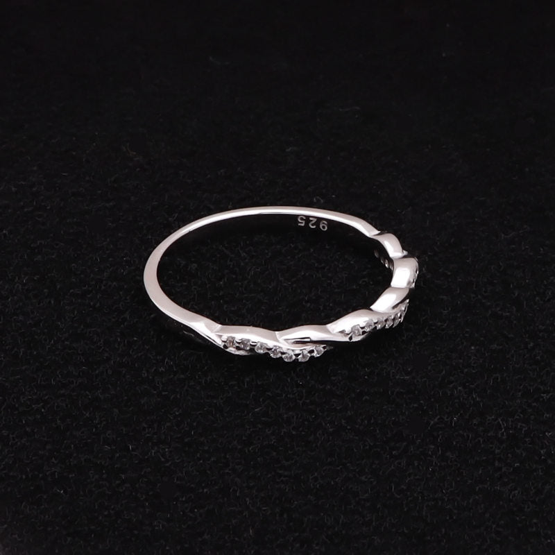 Sterling Silver CZ Twisted Eternity Ring-Cubic Zirconia, Jewellery, Rings, Sterling Silver Rings, Women's Jewellery, Women's Rings-IMG_6855_800-Glitters