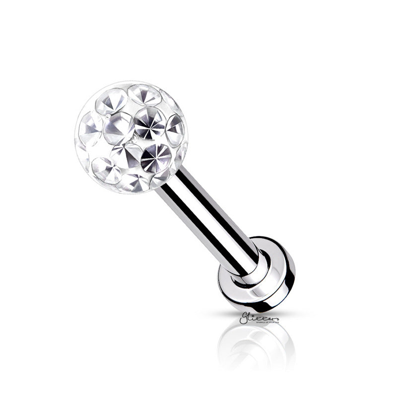 Internally Threaded Flat Back Studs with Epoxy Covered Crystal Paved ...