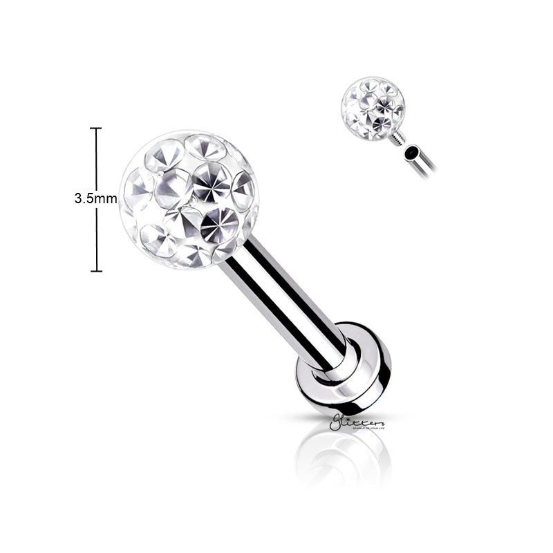 Epoxy Covered Crystal Paved Ball Flat Back Studs - Red-Body Piercing Jewellery, Cartilage, Labret, Monroe, Tragus-LB0008-3_800_New_4e732fa1-5743-4d87-bfeb-49ca2845952b-Glitters