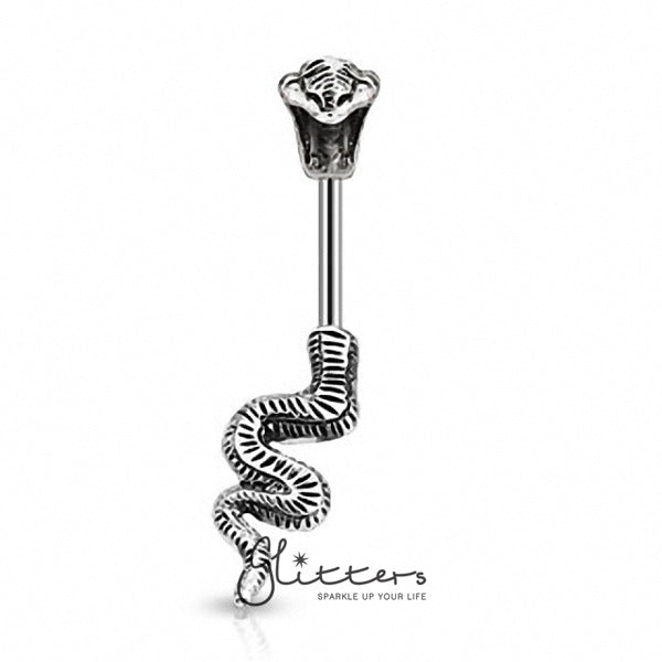 316L Surgical Steel Poisonous Cobra Belly Ring-Belly Ring, Body Piercing Jewellery-NAL127853-Glitters