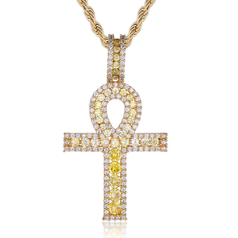 Ankh pendant hot sale iced out