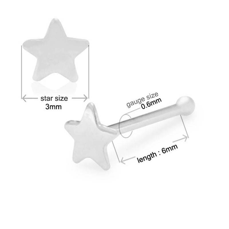 Sterling Silver Star Nose Pin Stud-Body Piercing Jewellery, Nose Piercing Jewellery, Nose Studs, Sale-NS0014_2-Glitters