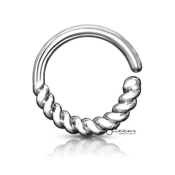Half Circle Braided Bendable Hoop Rings for Septum, Ear Cartilage, Daith and More-Body Piercing Jewellery, Cartilage, Daith, Nose, Septum Ring-NS0087-S-Glitters