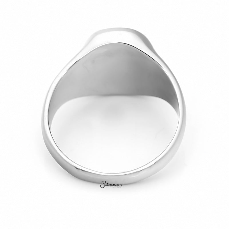 Stainless Steel Oval Signet Blank Plain Ring - Silver-Jewellery, Men's Jewellery, Men's Rings, Rings, Stainless Steel, Stainless Steel Rings-OvalRing-2-Glitters