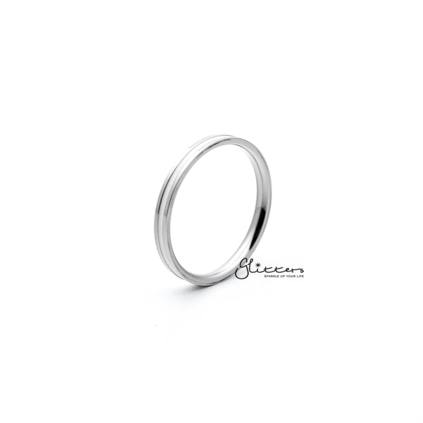 White Enamel Filled Center Stainless Steel Women's Rings-Jewellery, Rings, Stainless Steel, Stainless Steel Rings, Women's Jewellery, Women's Rings-RG0136_01-Glitters