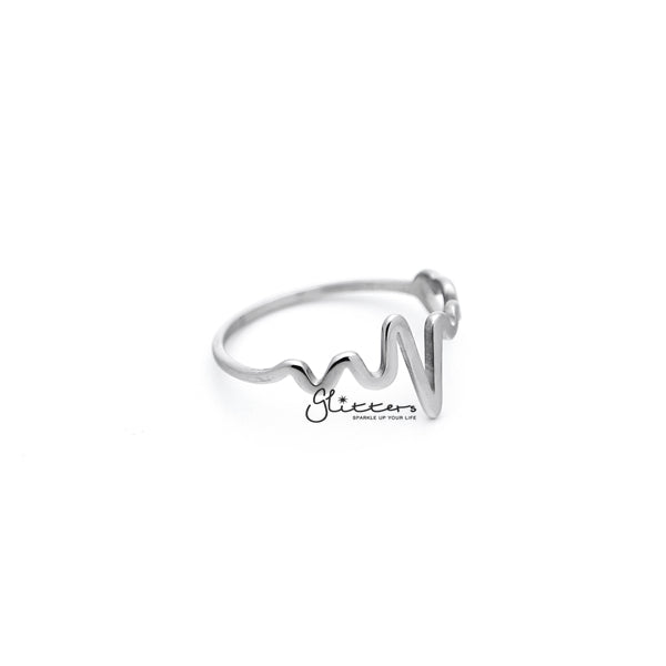 Stainless Steel Heartbeat and Heart Women's Rings-Jewellery, Rings, Stainless Steel, Stainless Steel Rings, Women's Jewellery, Women's Rings-RG0137_03-Glitters