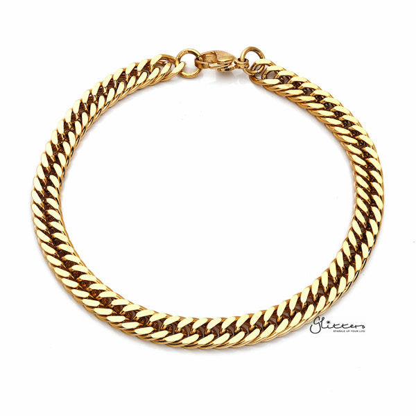 18K Gold I.P Stainless Steel Curb Link Chain Bracelet - 7mm Width-Bracelets, Jewellery, Men's Bracelet, Men's Jewellery, Stainless Steel, Stainless Steel Bracelet-SB0042-01_600-Glitters