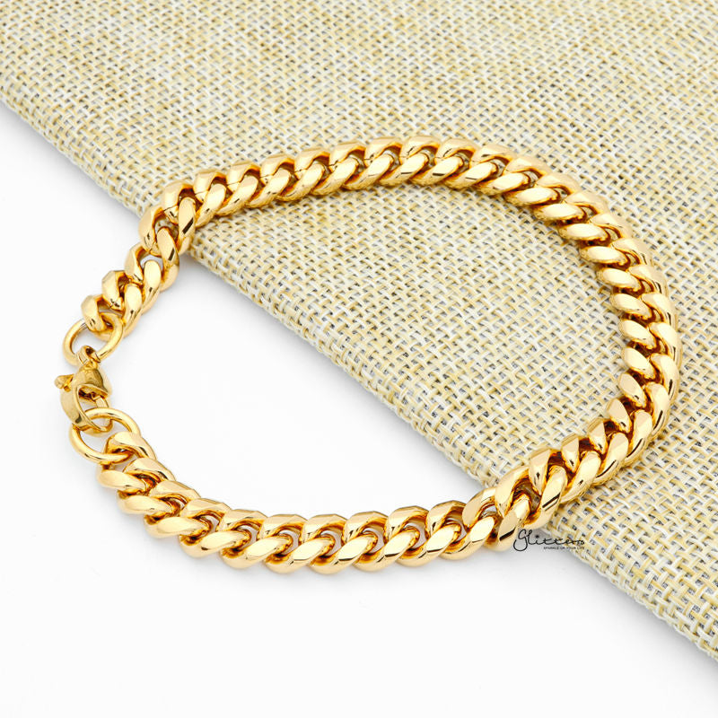 Gold Plated 8mm Stainless Steel Miami Cuban Curb Chain Bracelet-Bracelets, Jewellery, Men's Bracelet, Men's Jewellery, Stainless Steel, Stainless Steel Bracelet-SB0069-2_2-Glitters