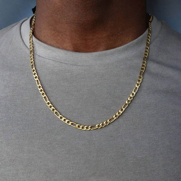 18k gold deals plated figaro chain