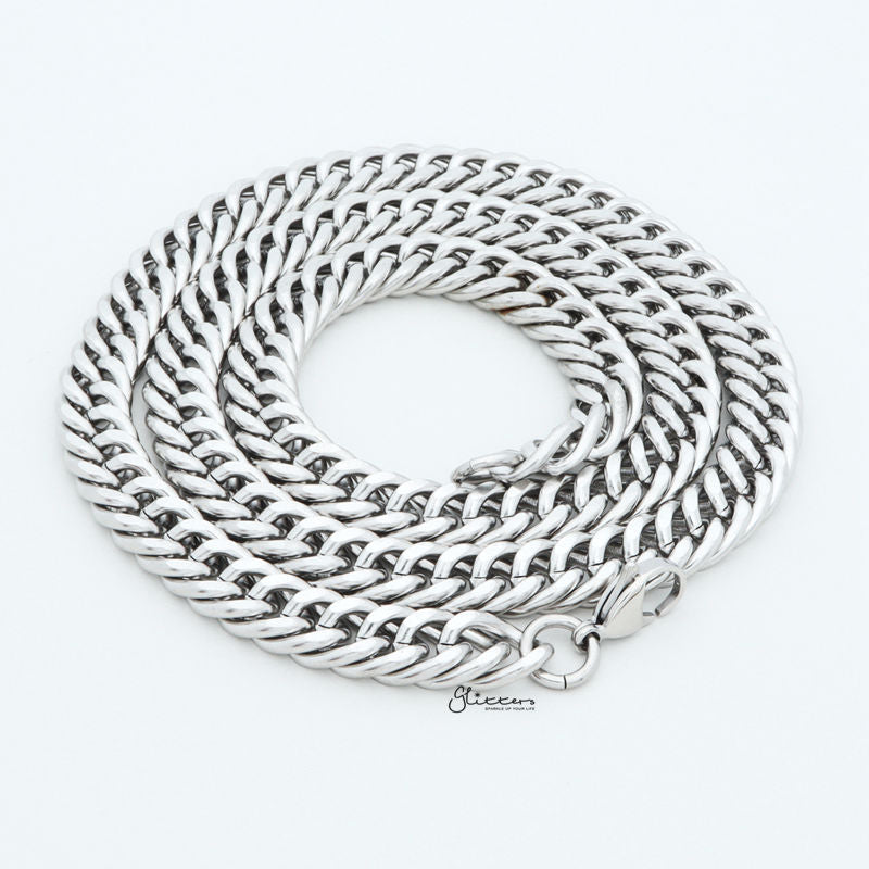 Stainless Steel Curb Link Chain Men's Necklaces - 10mm width-Chain Necklaces, Jewellery, Men's Chain, Men's Jewellery, Men's Necklace, Necklaces, Stainless Steel, Stainless Steel Chain-SC0030-3-Glitters
