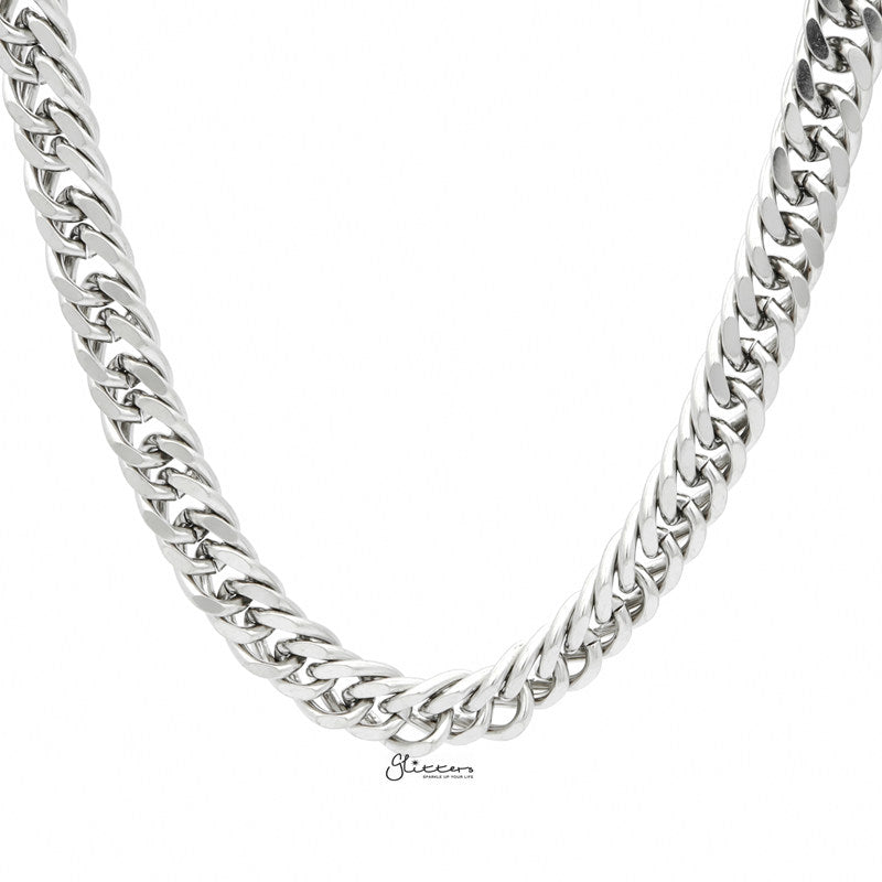 Stainless Steel Curb Link Chain Necklaces - 12mm width-Chain Necklaces, Jewellery, Men's Chain, Men's Jewellery, Men's Necklace, Necklaces, Stainless Steel, Stainless Steel Chain-SC0031-1-Glitters