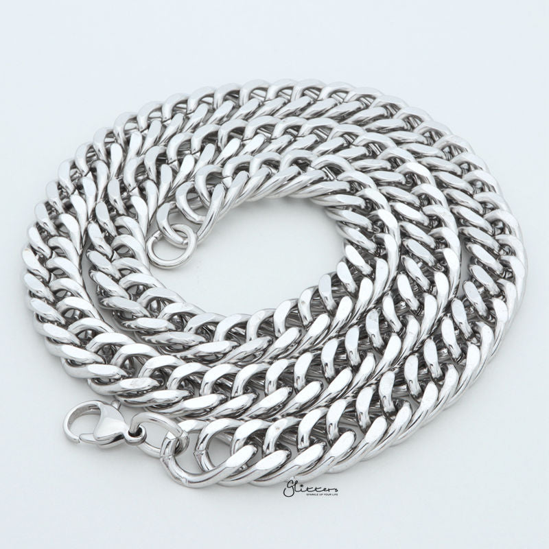 Stainless Steel Curb Link Chain Necklaces - 12mm width-Chain Necklaces, Jewellery, Men's Chain, Men's Jewellery, Men's Necklace, Necklaces, Stainless Steel, Stainless Steel Chain-SC0031-2-Glitters