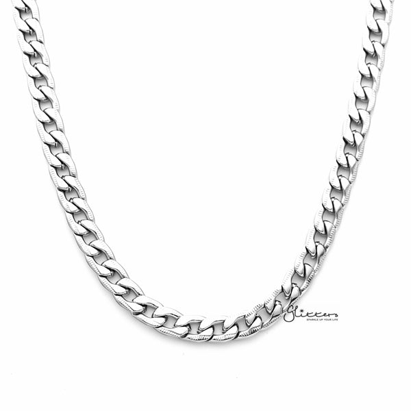 Stainless Steel Pattern Link Chain Men's Necklaces - 7.5mm width | 61cm length-Chain Necklaces, Jewellery, Men's Chain, Men's Jewellery, Men's Necklace, Necklaces, Stainless Steel, Stainless Steel Chain-SC0047-01_600-Glitters