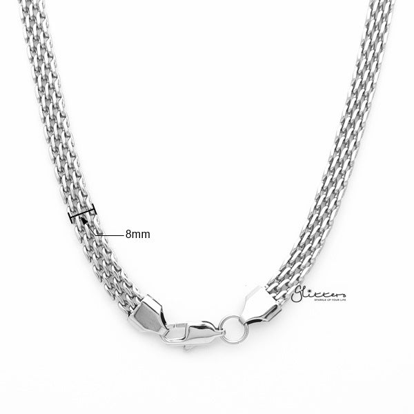 Stainless Steel Multi Link Chain Men's Necklaces - 8mm width | 61cm length-Chain Necklaces, Jewellery, Men's Chain, Men's Jewellery, Men's Necklace, Necklaces, Stainless Steel, Stainless Steel Chain-SC0069-02_New-Glitters