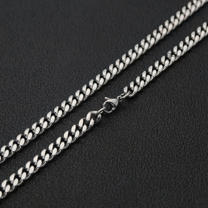 Stainless Steel Miami Cuban Curb Chain Necklace - 6mm Width-Chain Necklaces, Jewellery, Men's Chain, Men's Jewellery, Men's Necklace, Miami Cuban Curb Chain, Necklaces, Stainless Steel, Stainless Steel Chain-SC0082-2_800-Glitters
