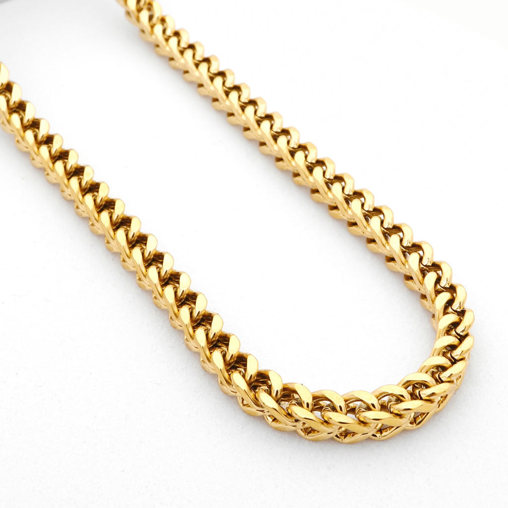 Stainless Steel 3mm Square Franco Link Chain Necklace-Chain Necklaces, Franco Chain, Jewellery, Men's Chain, Men's Jewellery, Men's Necklace, Necklaces, New, Stainless Steel Chain, Women's Jewellery, Women's Necklace-SC0099-3_1-Glitters