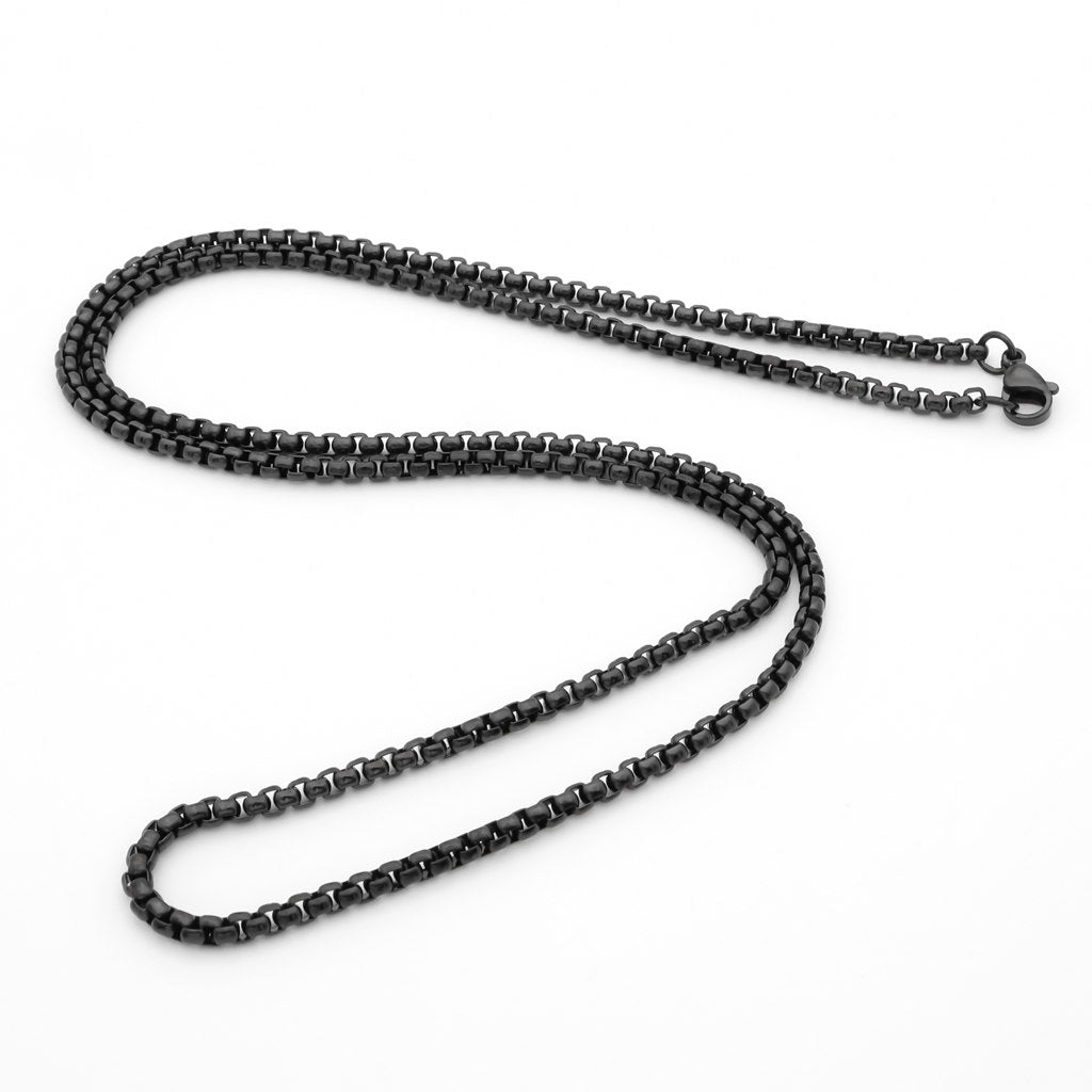 Black Titanium Plated 3mm Classic Rolo Cable Chain | Glitters