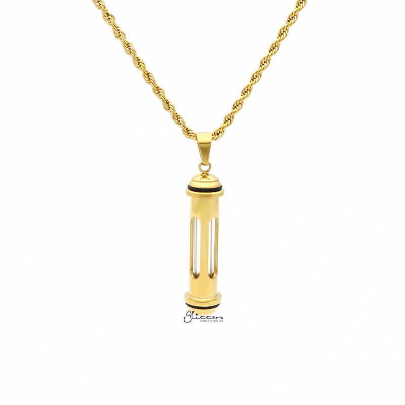 Stainless Steel Screw Cap Glass Bottle Pendant - Gold-Jewellery, Men's Jewellery, Men's Necklace, Necklaces, Pendants, Stainless Steel, Stainless Steel Pendant-SP0278-5_1-Glitters