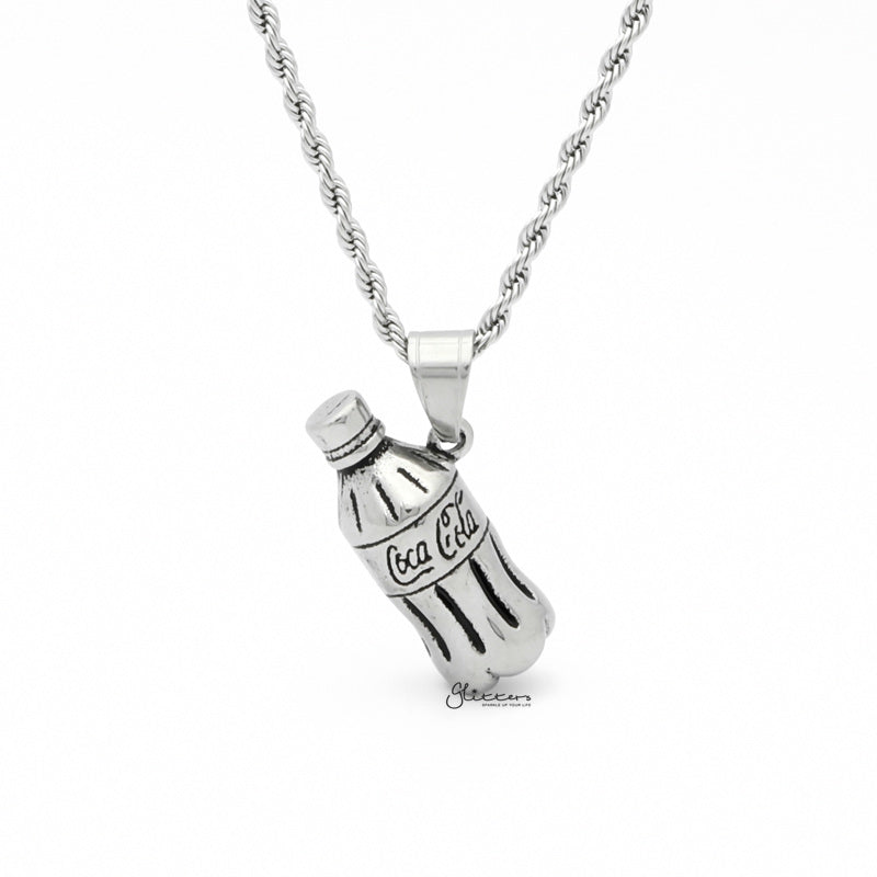 Stainless Steel Coca Cola Bottle Pendant-Jewellery, Men's Jewellery, Men's Necklace, Necklaces, Pendants, Stainless Steel, Stainless Steel Pendant-SP0280-1_1-Glitters
