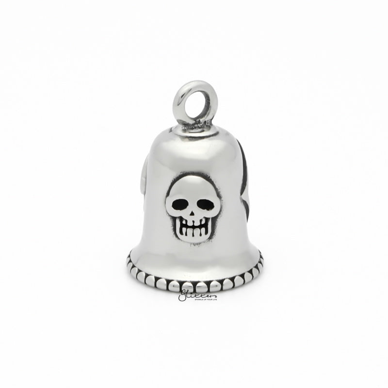 Lucky 13 Stainless Steel Bell Pendant - Silver-Jewellery, Men's Jewellery, Men's Necklace, Necklaces, Pendants, Stainless Steel, Stainless Steel Pendant-SP0297-S3_1-Glitters