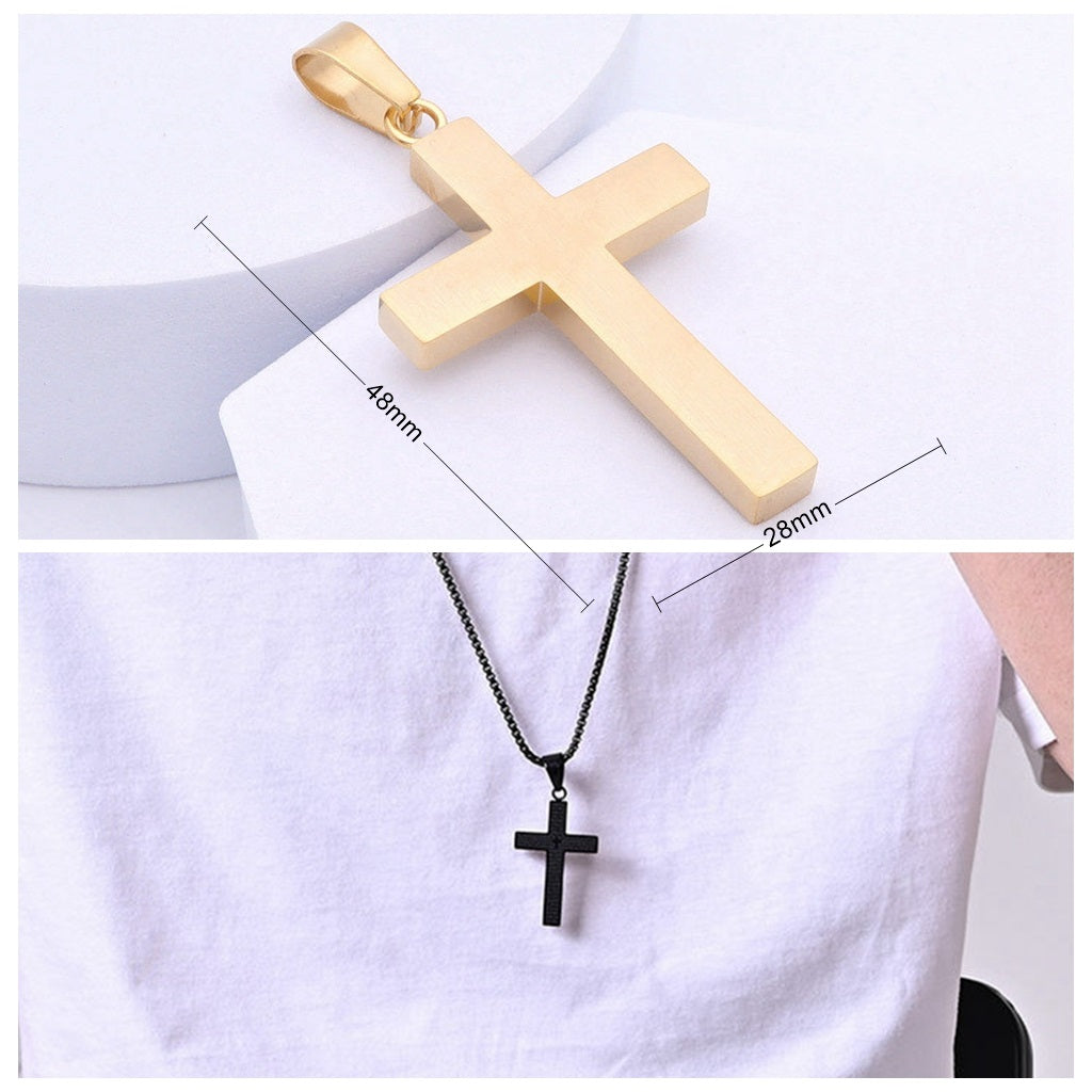 Lord's Prayer Cross Pendant - Gold-Pendants-4-Glitters