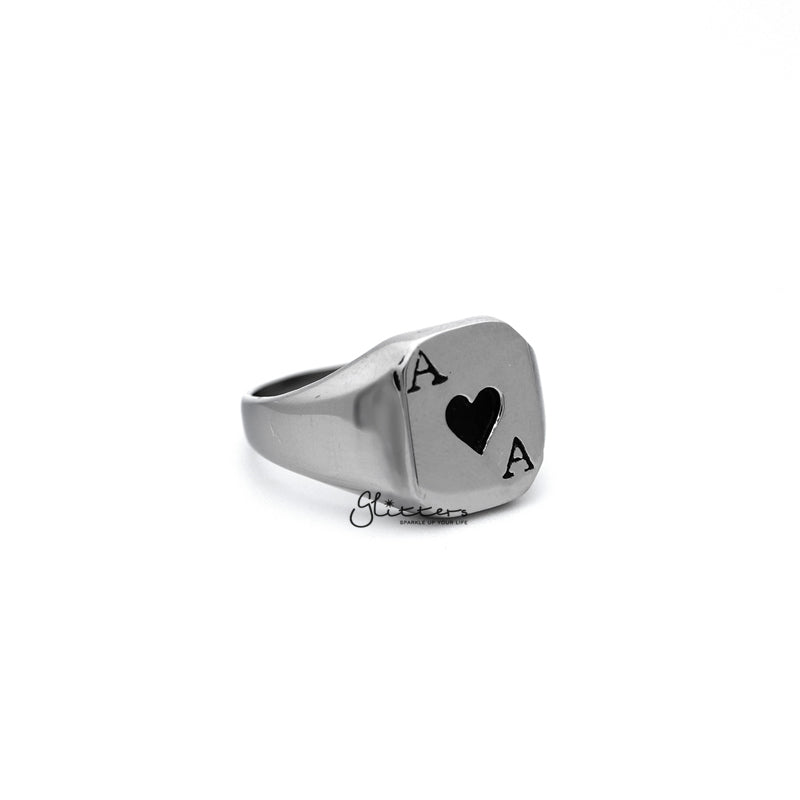 Stainless Steel Hearts Ace Casting Men's Rings-Jewellery, Men's Jewellery, Men's Rings, Rings, Stainless Steel, Stainless Steel Rings-SR0009_800-03-Glitters