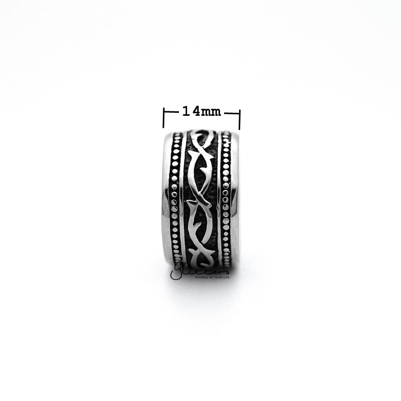 Stainless Steel Retro Gothic Pattern Casting Men's Rings-Jewellery, Men's Jewellery, Men's Rings, Rings, Stainless Steel, Stainless Steel Rings-SR0049_800-03_New-Glitters