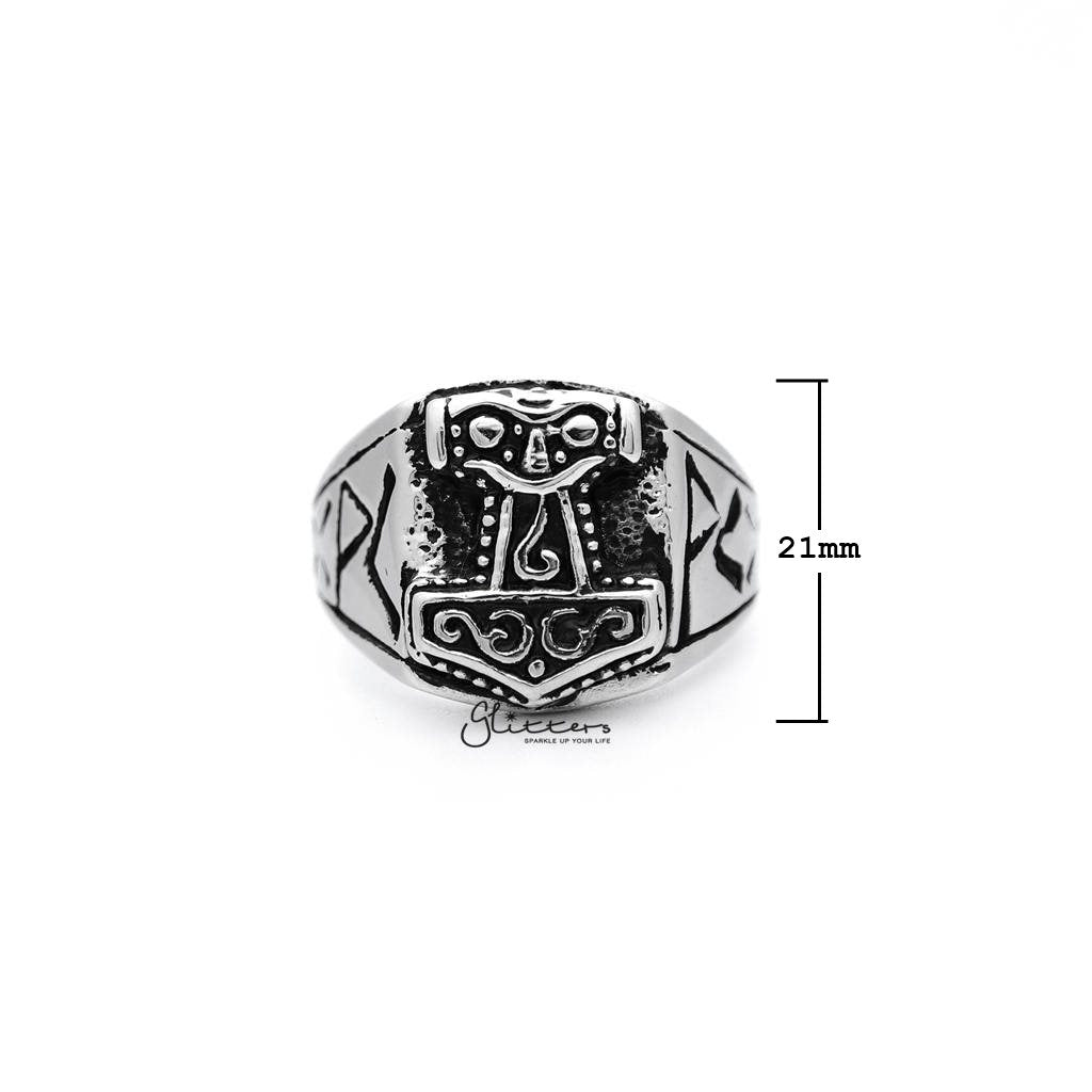 Antiqued Stainless Steel Thor Casting Men's Rings-Jewellery, Men's Jewellery, Men's Rings, Rings, Stainless Steel, Stainless Steel Rings-SR0064_1000-01_New-Glitters
