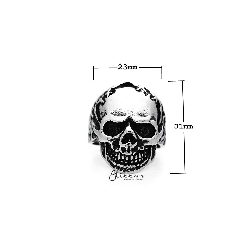 Men's Antiqued Stainless Steel Skull Casting Rings-Jewellery, Men's Jewellery, Men's Rings, Rings, Stainless Steel, Stainless Steel Rings-SR0112_1000-01_New-Glitters