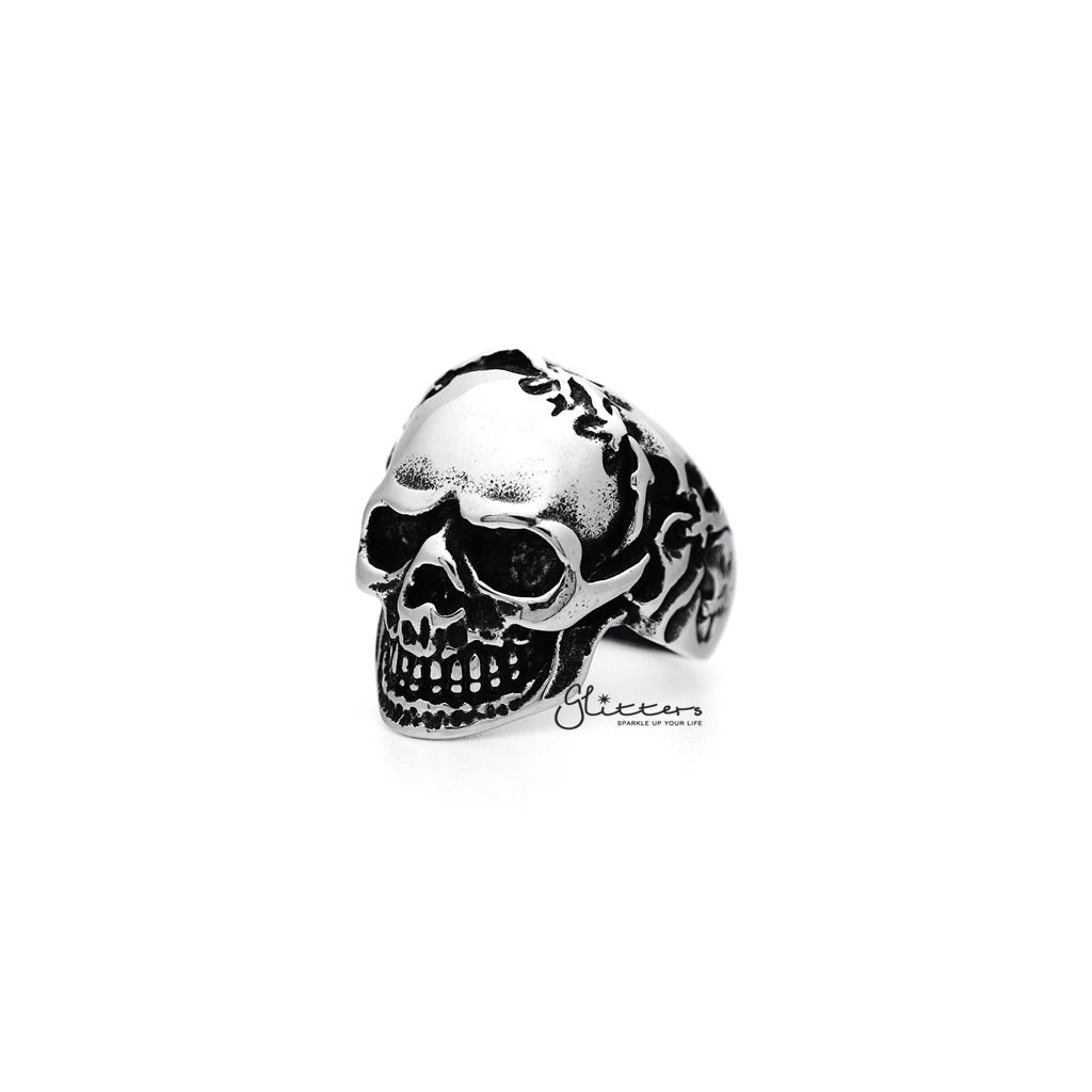 Men's Antiqued Stainless Steel Skull Casting Rings-Jewellery, Men's Jewellery, Men's Rings, Rings, Stainless Steel, Stainless Steel Rings-SR0112_1000-02-Glitters