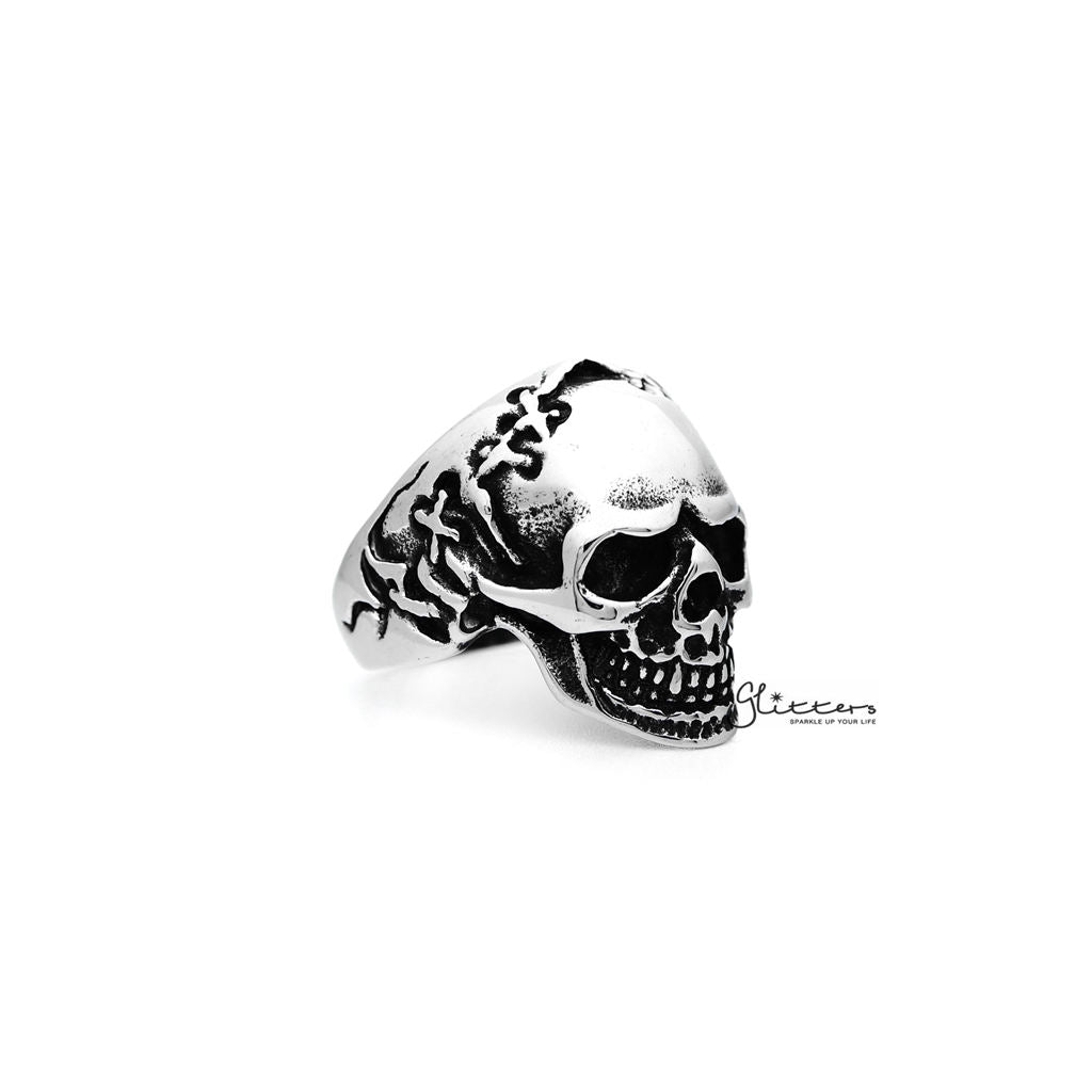 Men's Antiqued Stainless Steel Skull Casting Rings-Jewellery, Men's Jewellery, Men's Rings, Rings, Stainless Steel, Stainless Steel Rings-SR0112_1000-03-Glitters