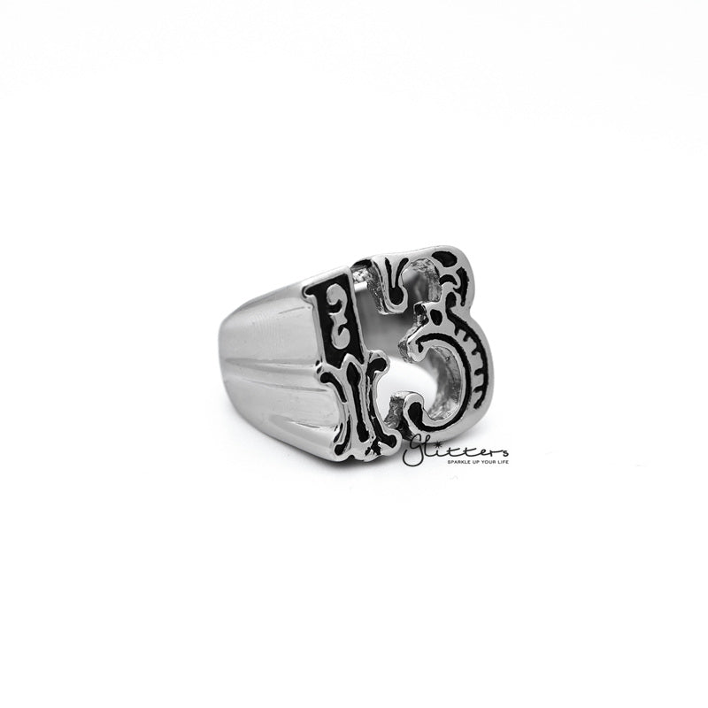 Stainless Steel Hollow Number #13 Casting Men's Rings-Jewellery, Men's Jewellery, Men's Rings, Rings, Stainless Steel, Stainless Steel Rings-SR0126_800-03-Glitters