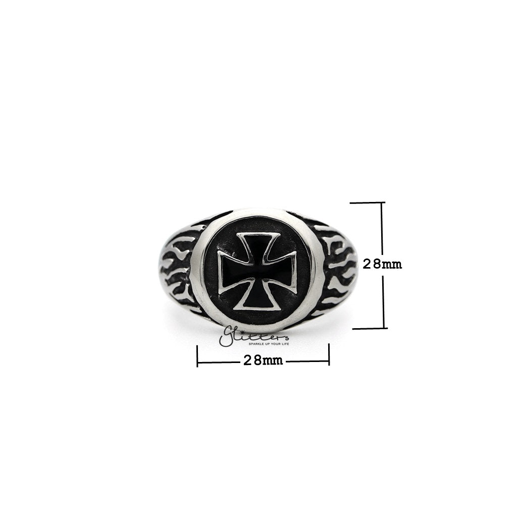 Men's Stainless Steel Circle Cross Casting Rings-Jewellery, Men's Jewellery, Men's Rings, Rings, Stainless Steel, Stainless Steel Rings-SR0136_1000-01_New-Glitters