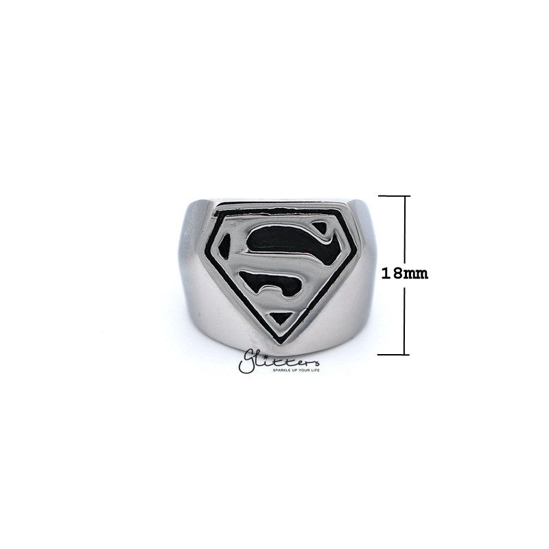 Stainless Steel Glossy Superman Casting Men's Rings-Jewellery, Men's Jewellery, Men's Rings, Rings, Stainless Steel, Stainless Steel Rings-SR0191_800-01_New-Glitters