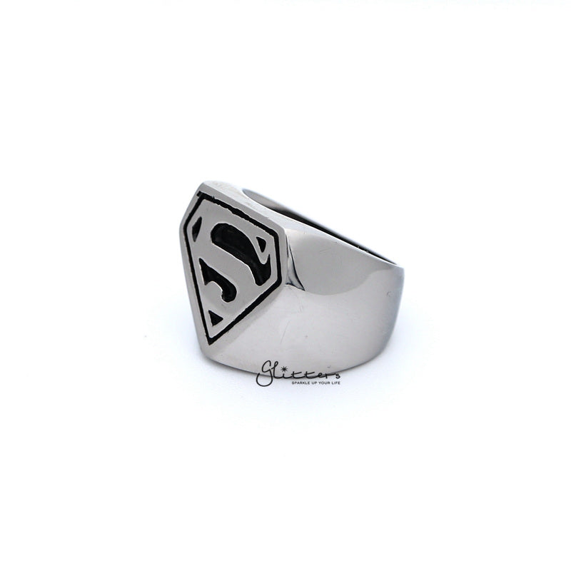 Stainless Steel Glossy Superman Casting Men's Rings-Jewellery, Men's Jewellery, Men's Rings, Rings, Stainless Steel, Stainless Steel Rings-SR0191_800-02-Glitters